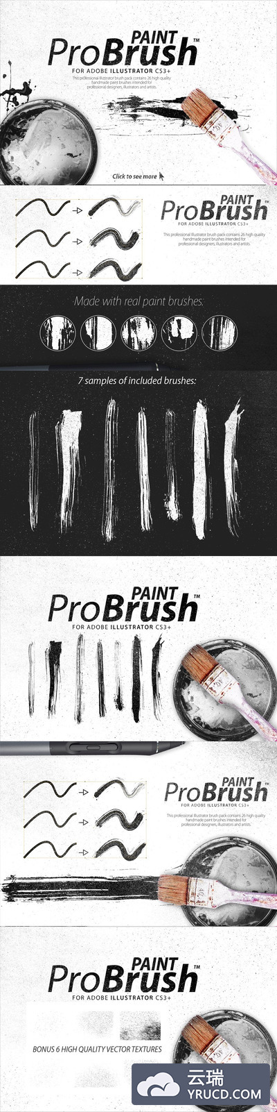 矢量笔刷下载 Paint ProBrush™ + Bonus Textures