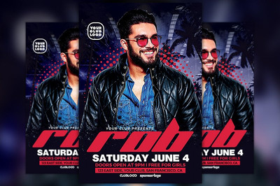 DJ音乐海报制作模板 DJ Rob Club Party Flyer Template