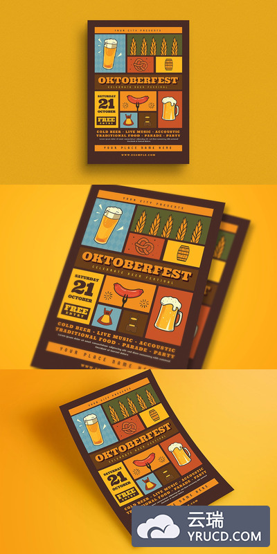 啤酒节活动传单模板 Oktoberfest Event Flyer