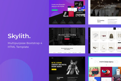 多用途的专业时尚高端Bootstrap 4 HTML网站设计模板
