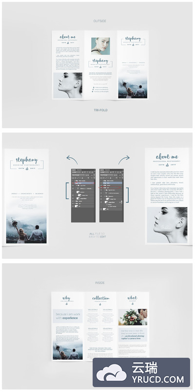 三折页图片画册模板 Photography Trifold Brochure