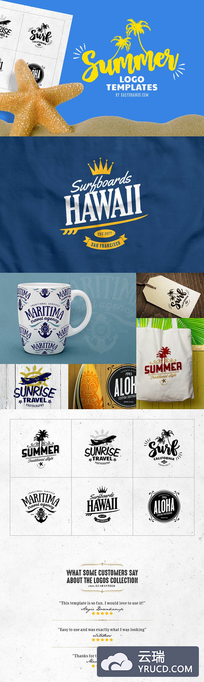 夏季logo素材模板 Summer Logo Templates