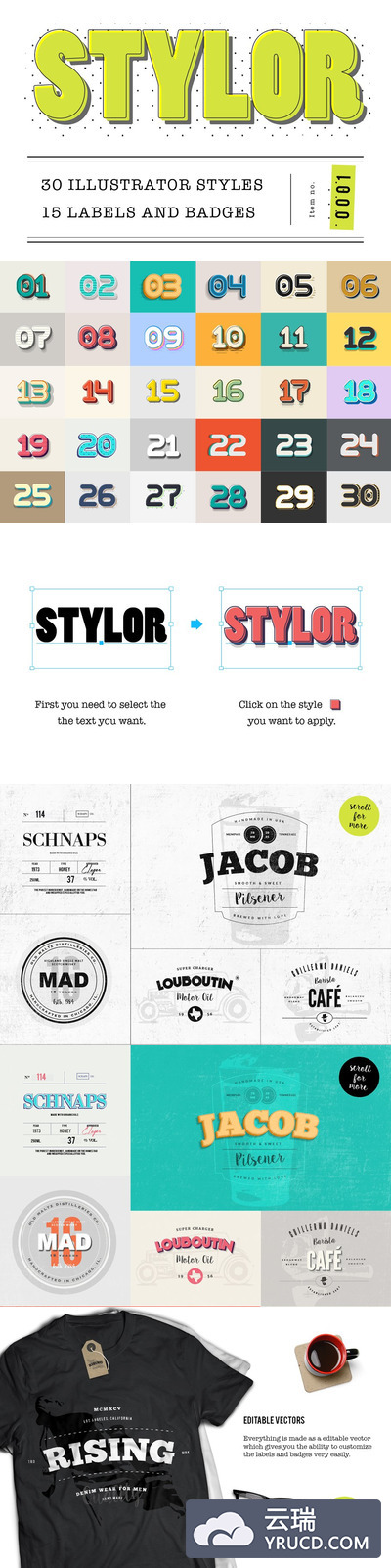 徽章logo素材模板 STYLOR - Styles, Labels & Badges No1