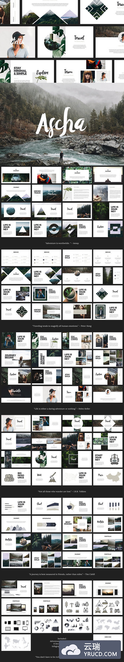 时尚ppt素材模板 ASCHA Lookbook Powerpoint Template