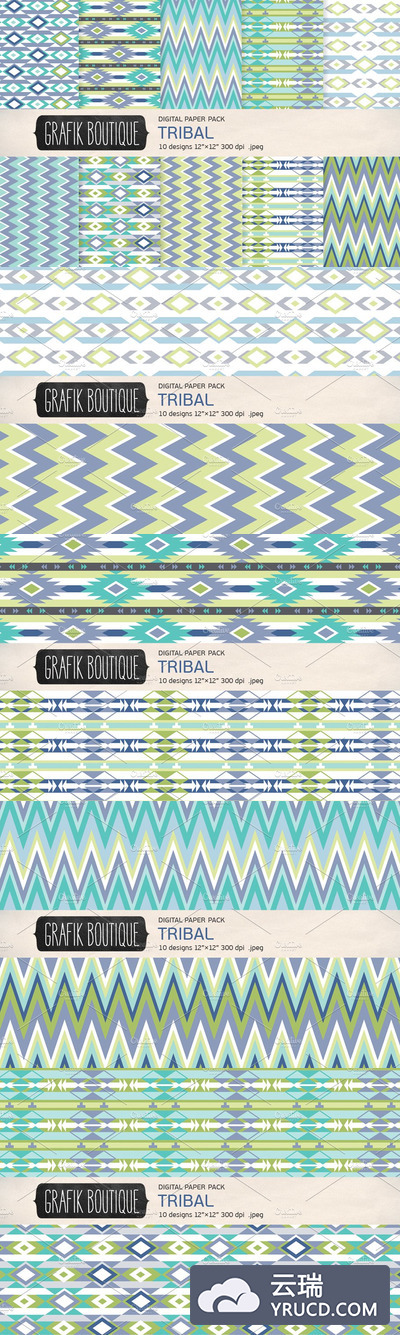 原始部落图案背景纹理 Tribal aztec pattern mint