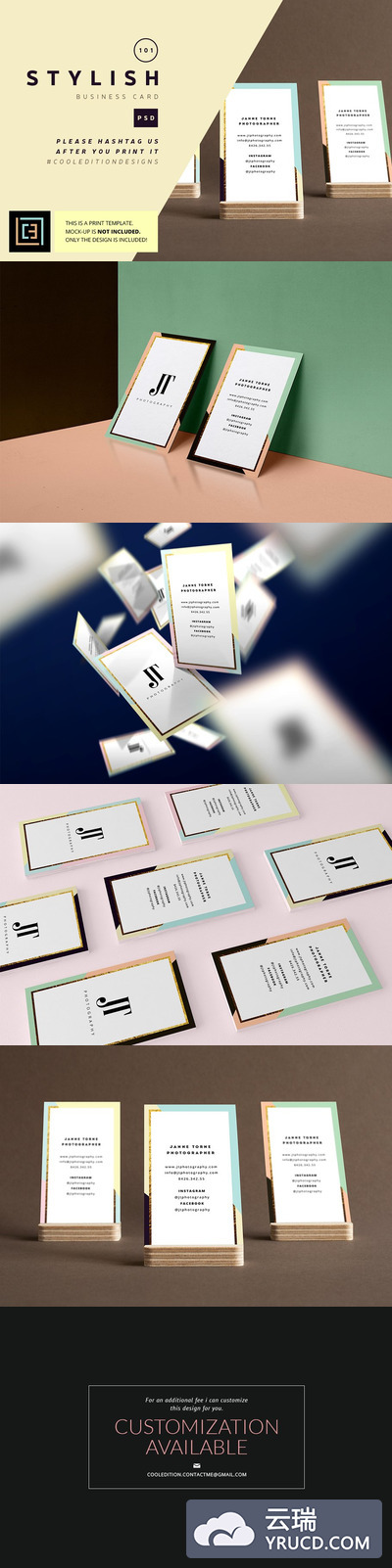 时尚商业名片模板 Stylish - Business Card 101