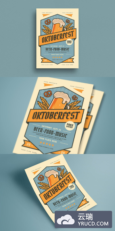 啤酒节活动传单设计 Oktoberfest Event Flyer