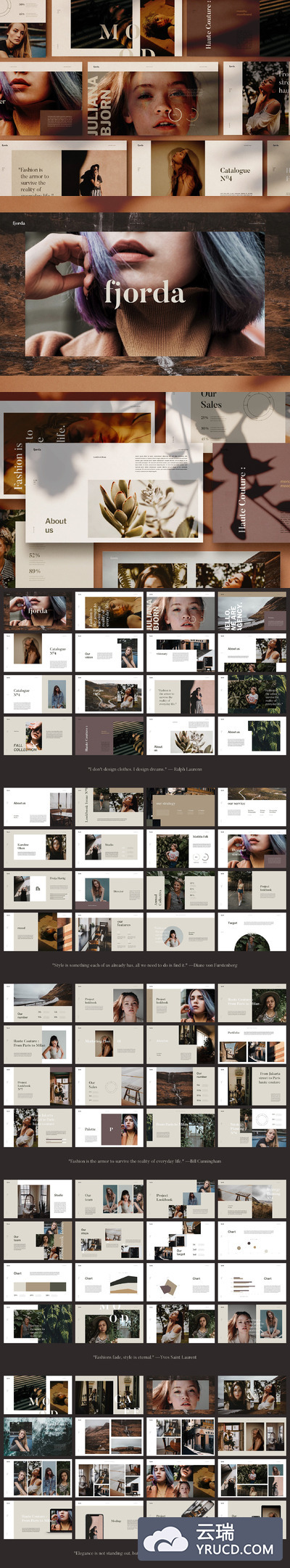 时尚ppt素材模板 FJORDA - Keynote Template