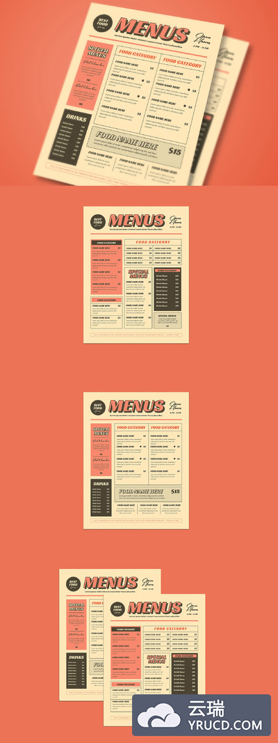 怀旧菜单海报 Retro Menus