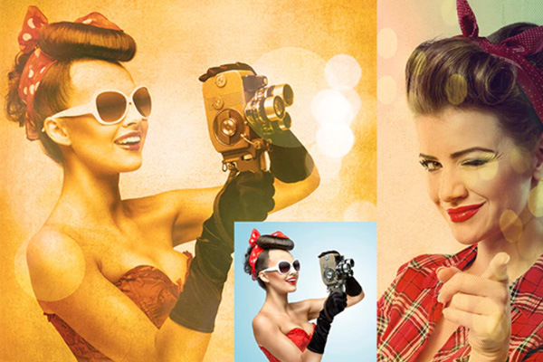 60个复古风格照片后期处理效果ps动作