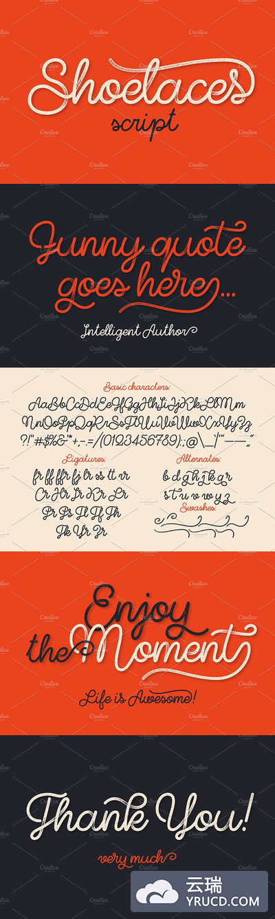 细线手写字体下载 Line script "Shoelaces"