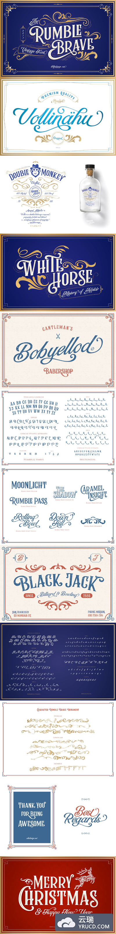 复古变形英文字体下载 Rumble Brave Typeface