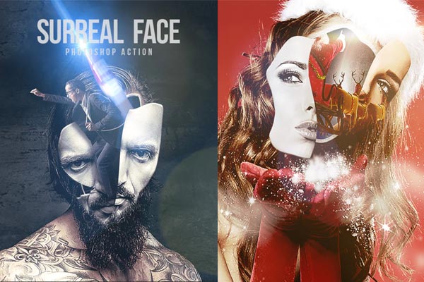 超现实主义的人脸艺术效果ps动作下载