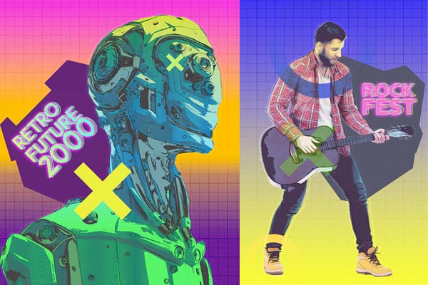 复古朋克风格照片后期处理效果ps动作