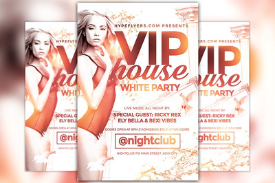 白色派对宣传单模板 White Party Flyer Template