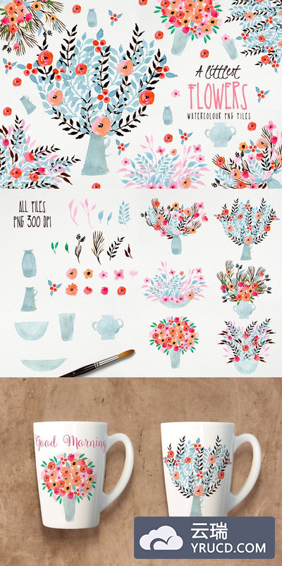 花卉图案素材插画 A Littlest Flowers