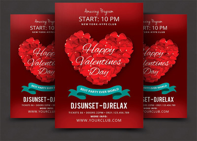 情人节图片素材宣传海报 Valentines Day Flyer