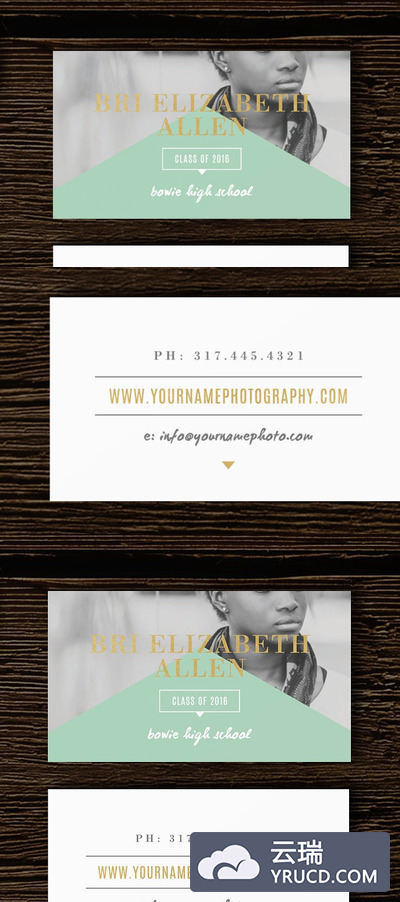 高级摄影师卡片模板 Senior Photographer Rep Cards