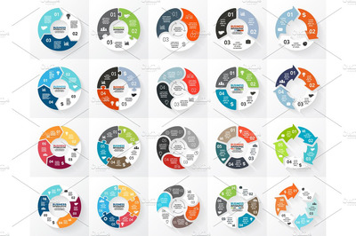 环形箭头ppt素材 20 Circle Arrows For Infographic