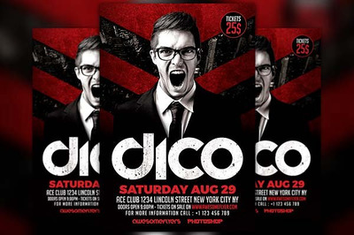 DJ音乐海报制作模板下载 DJ Promotion Flyer Template