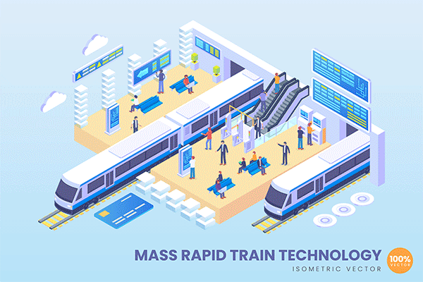 时尚高端多用途的高品质3D立体等轴等距banner着陆页插画海报设计模板集合