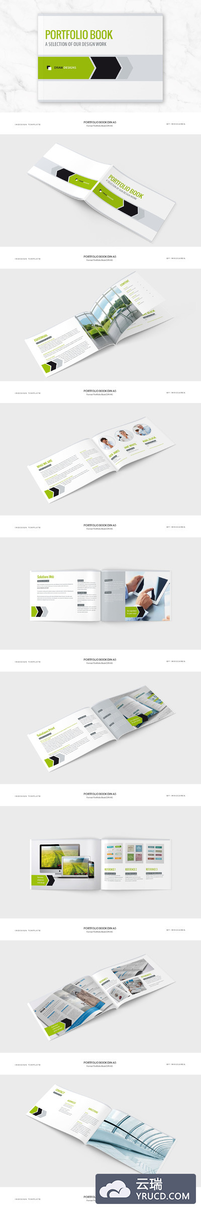 业务介绍画册模板 Portfolio Book DIN A5