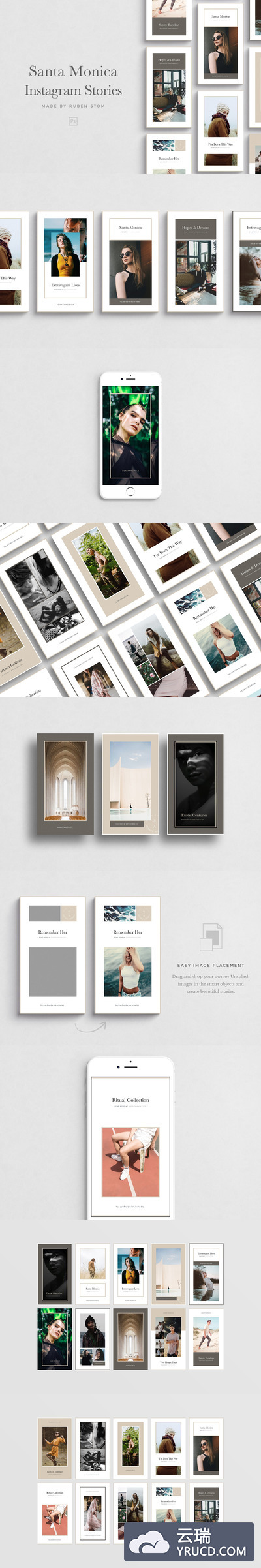 时尚社交图片模板 Santa Monica Instagram Stories