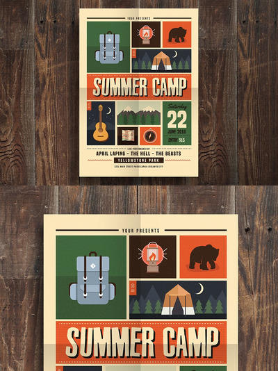 夏季促销活动海报制作 Indie Summer Camp Flyer