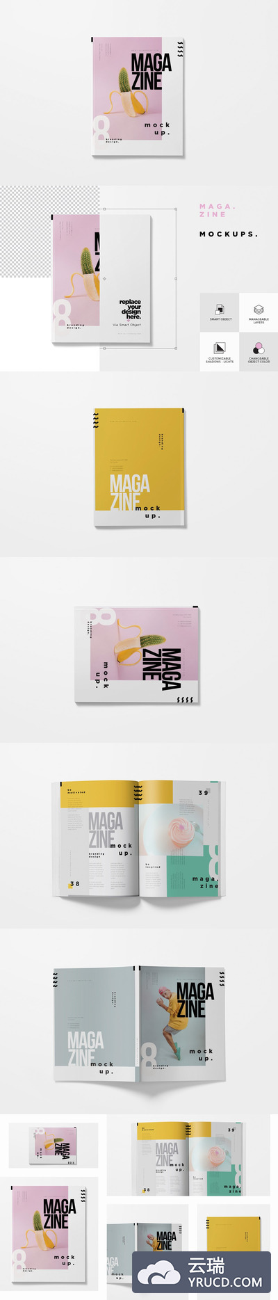 软封面时尚杂志样机模板