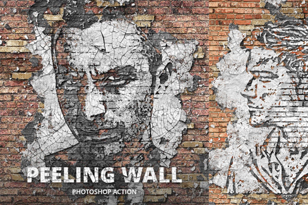 水泥砖墙裂纹效果ps动作下载