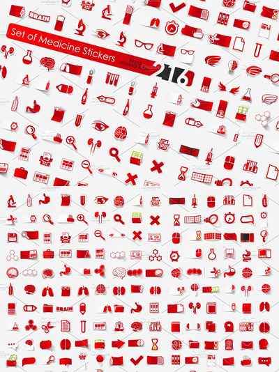 医疗矢量图标大全 216 medicine stickers