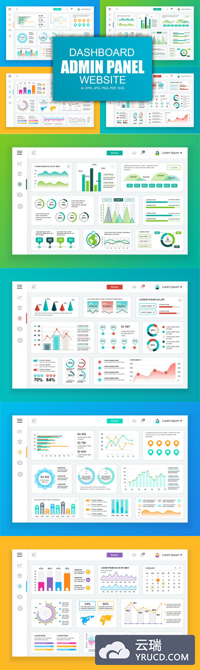 仪表盘后台管理面板dashboard UI KITS