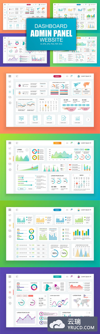 仪表盘后台管理面板dashboard UI KITS-2