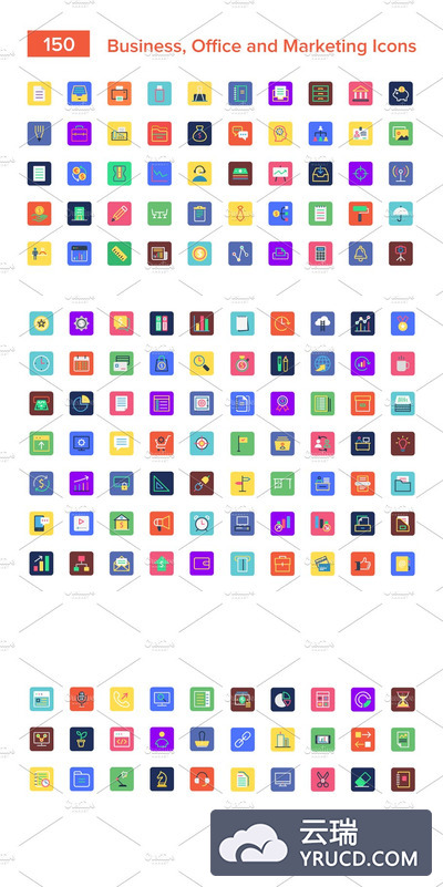 矢量图标素材下载 Business, Office and Marketing Icons