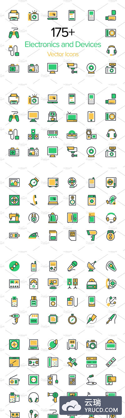 175+电子矢量图标下载 175+ Electronics Vector Icons