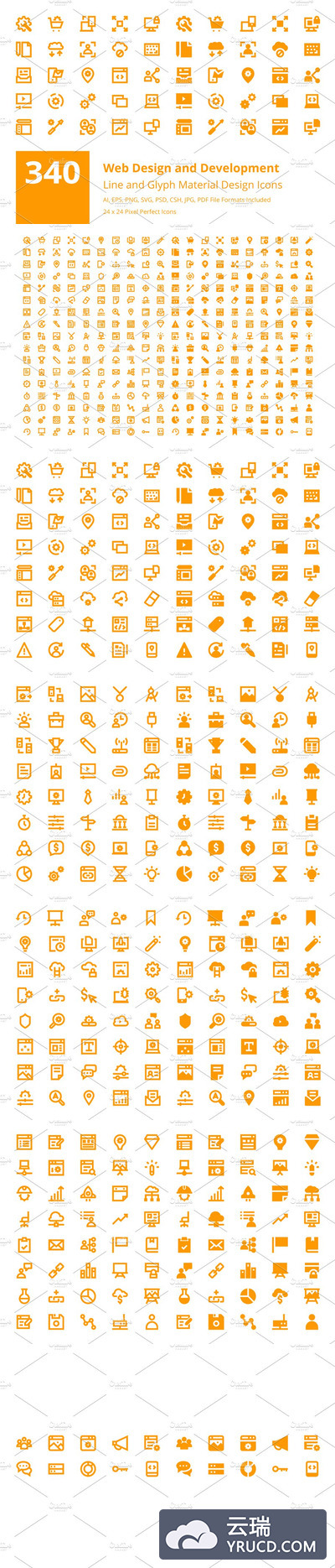 340个网页设计和开发图标制作 340 Web Design and Development Icons