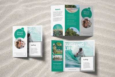 时尚的休息海滩三折页模板下载 三折页 三折页宣传册 画册[indd]