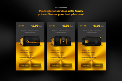 时尚高端震撼的土豪金渐变配色的高品质少见稀有价格表UI KITS 交互ui设计 前端ui设计 ui网页设计