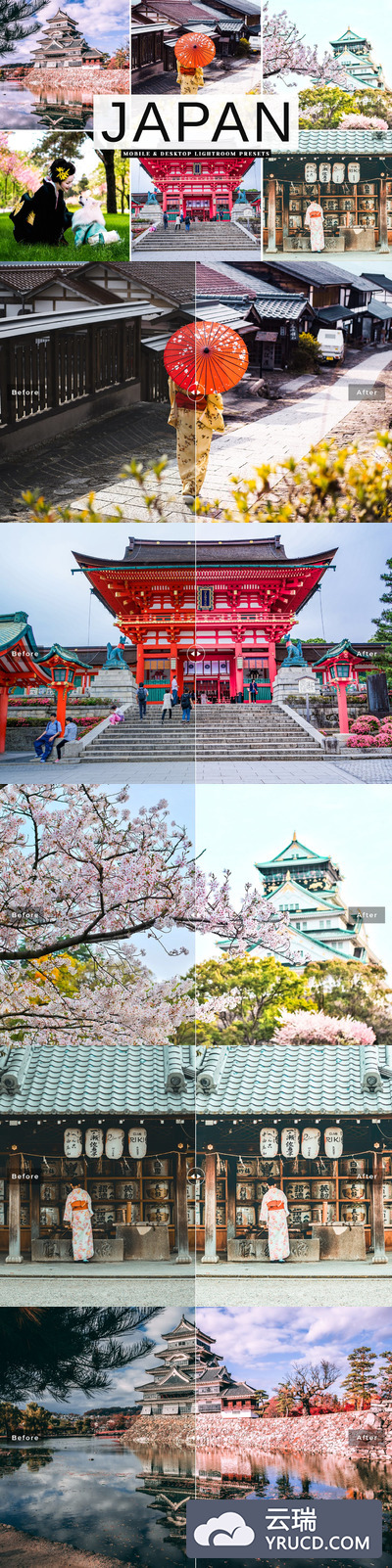 时尚高端好用的日本旅游移动和桌面Lightroom预设集合