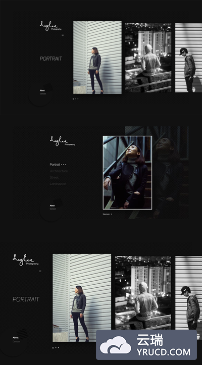 个性时尚高端简约摄影师/数字画廊艺术家个人网站设计模板