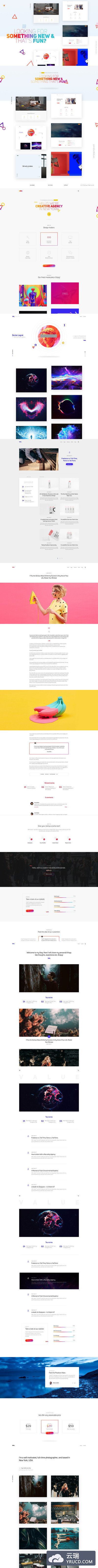 简约时尚高端多用途的高品质专业商务商业网站设计模板 网页ui设计 ui网站 ui设计师网站