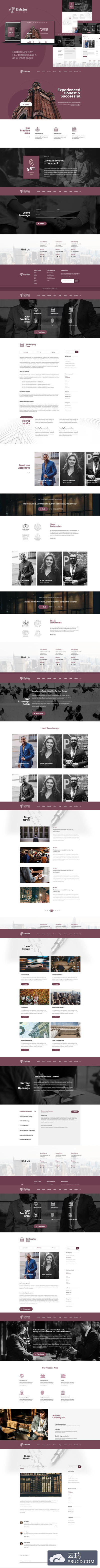 时尚高端严谨多用途的高品质优雅律师事务所网站设计模板