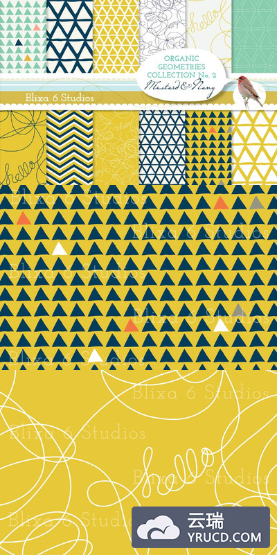 有机几何背景纹理 Organic Geometry Digital Papers No.2