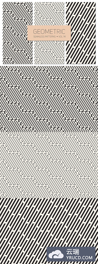 几何无缝背景纹理 Geometric Seamless Patterns Set 14