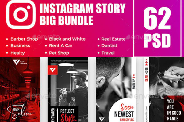 时尚多用途的Instagram故事套装模板