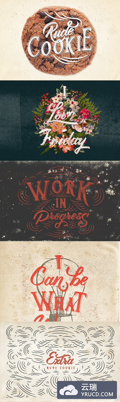 美食曲奇艺术字体 Rude Cookie Font Layer