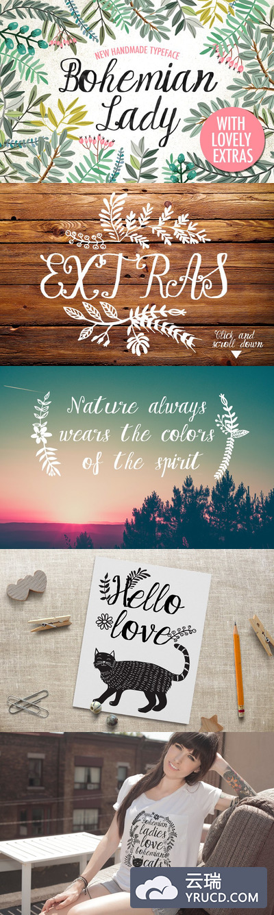 热带设计字体 Bohemian Lady Font