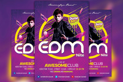 人物海报设计模板 EDM Flyer Template