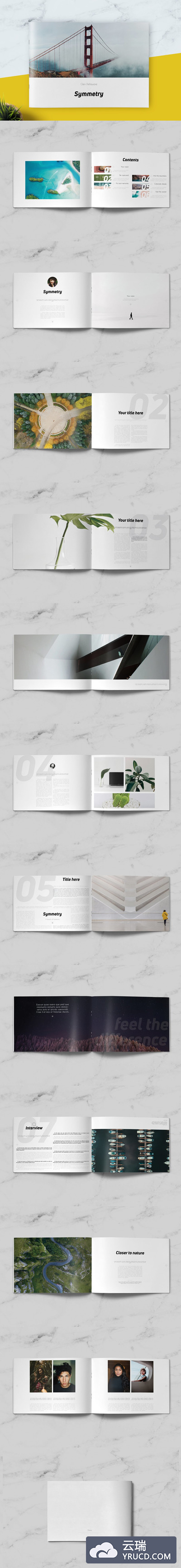 极简主义画册模板 Symmetry Minimal Portfolio Brochure