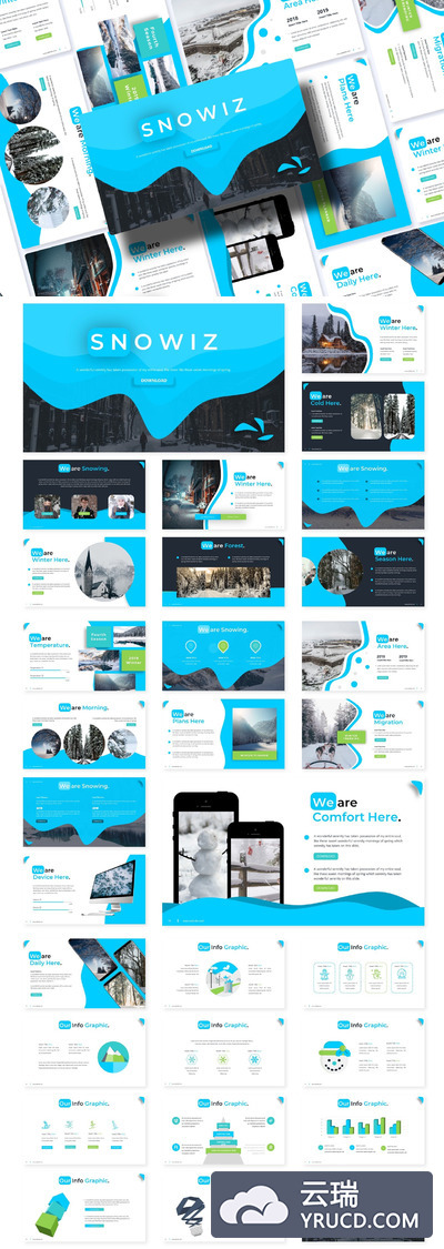 冬季风格PPT模板 年终总结ppt模板 工作汇报ppt模板 精美ppt模板[PPTX]